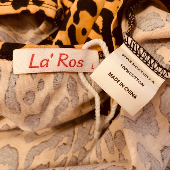 Leopard print shoulder pads muscle tee size L - Picture 8 of 9